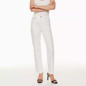 Denim Forum Arlo High Rise Straight White Jean